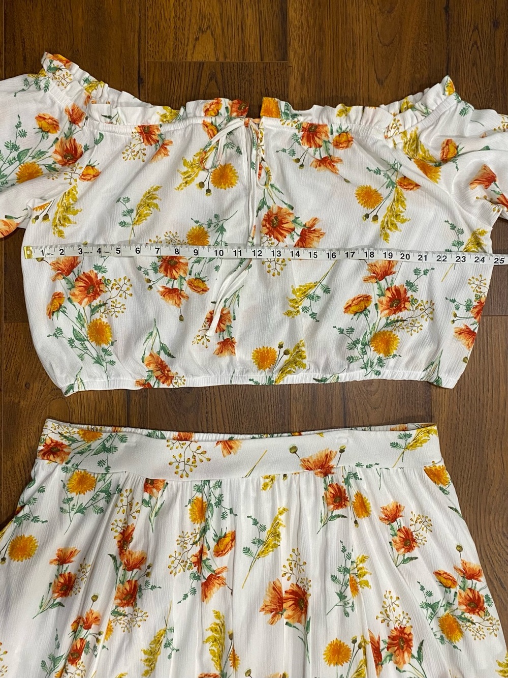torrid Gauzy Floral Off-Shoulder 2-piece Maxi Skirt Set with Pockets Size 22/24 - Picture 9 of 14